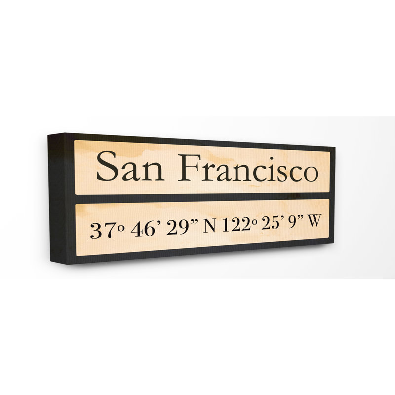 «San Francisco» par Daphne Polselli, reproduction d'art textuel sur toile, H 10 po x l 24 po, Toile tendue