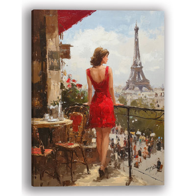 Balcon, vue sur Paris, art mural sur toile tendue