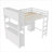 Classic White Solid Pine Queen Size Multi-Functional Storage Platform Loft Bed with Integrated Desk, Wardrobe and Bookshelf
