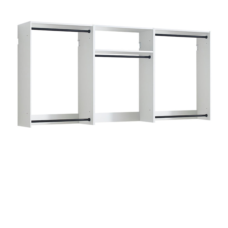 Système de garde-robe autoportant en bois, Blanc