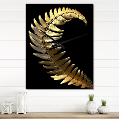 Horloge murale surdimensionnée Golden Fern Leaf II - Ferns