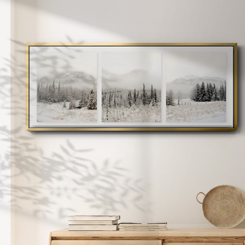 " Snowbound ", Gold, 8" H x 20" W x 1.5" D