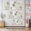 Élégant tableau mural en toile blanche à motifs floraux (lot de 3)-849703410