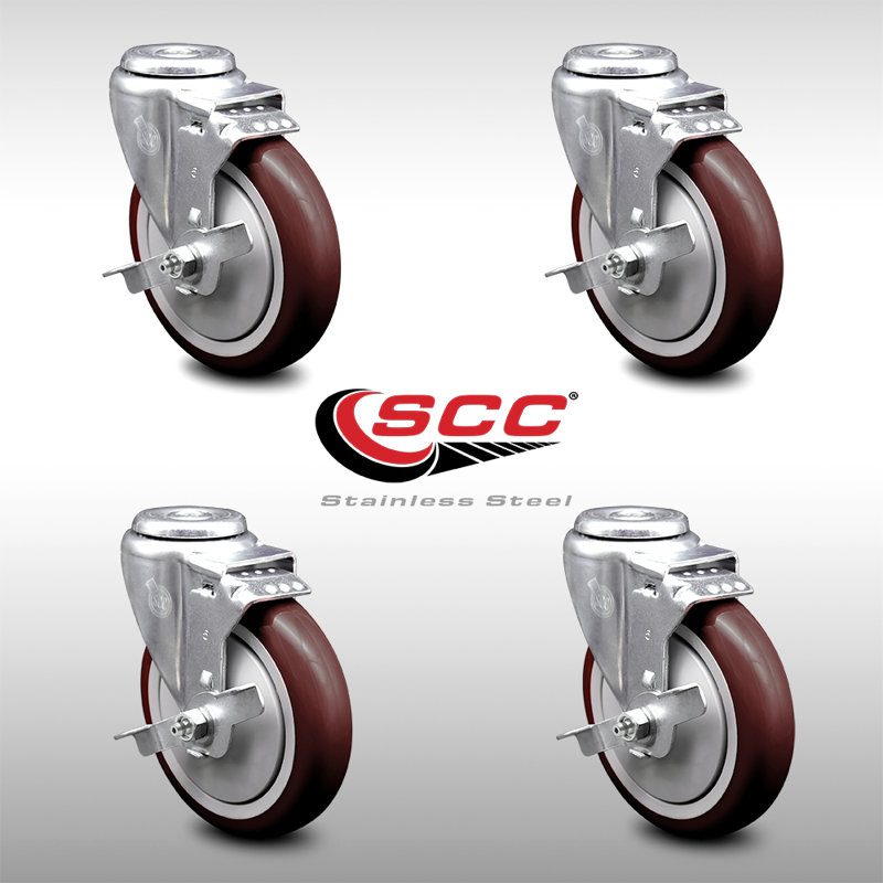 Polyurethane Caster, Maroon