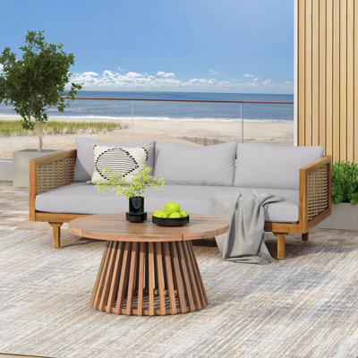 Patio Furnitre Sets, Claremont 3 Seater Daybed + Acacia Wood Table