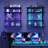 Foldable Gaming Floating Shelves With Adjustable Shelf, 24 Inch Wall Mounted Shelves With Dynamic Led