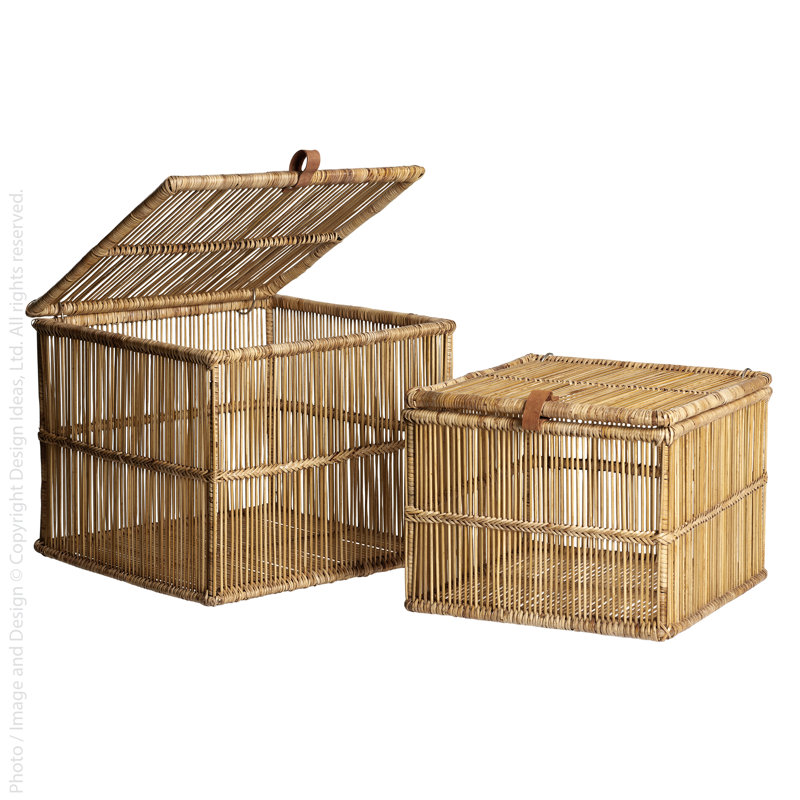 Ensemble de 2 paniers en bambou Kody
