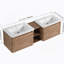 Meuble-lavabo mural de 68 po avec lavabo en céramique blanche et tablettes de rangement et 1 porte à fermeture en douceur, emballage KD, contreplaqué