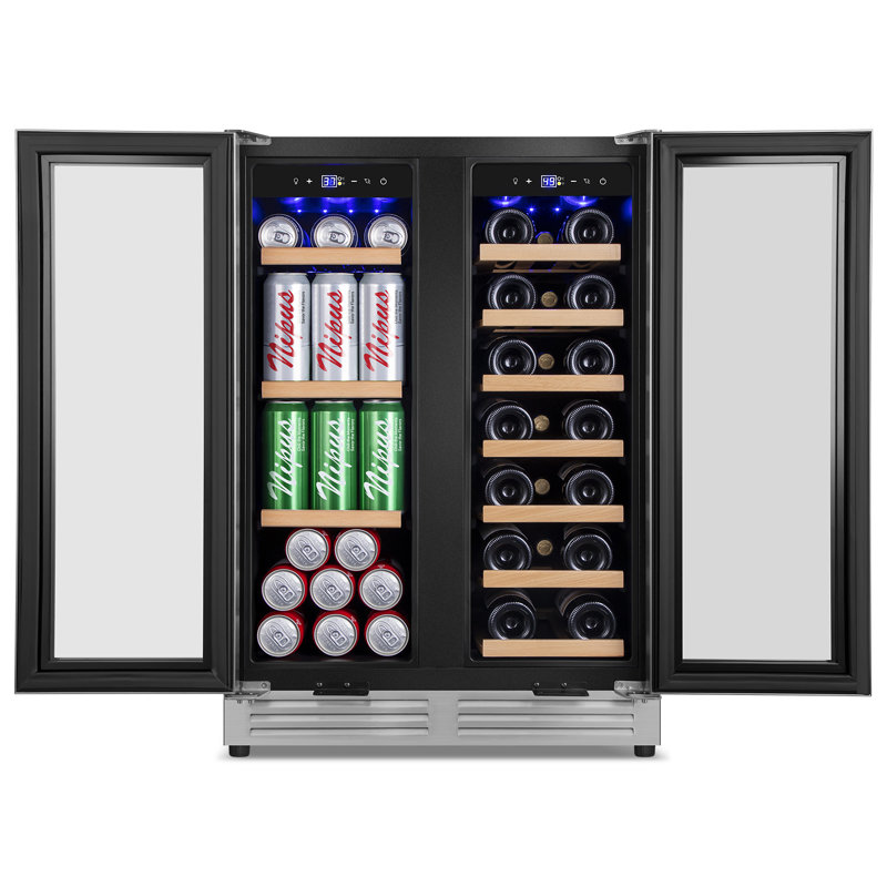 24-Inch Dual Zone Stainless Steel Wine and Beverage Refrigerator
