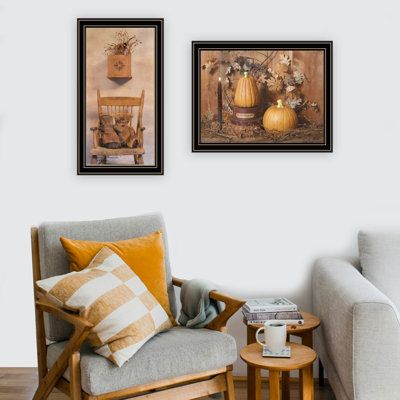 2- Piece Vignette Friends and PumpkinsWall Art for Living Room, Bedroom Wall Art Print for Home Decor by Billy Jacobs
