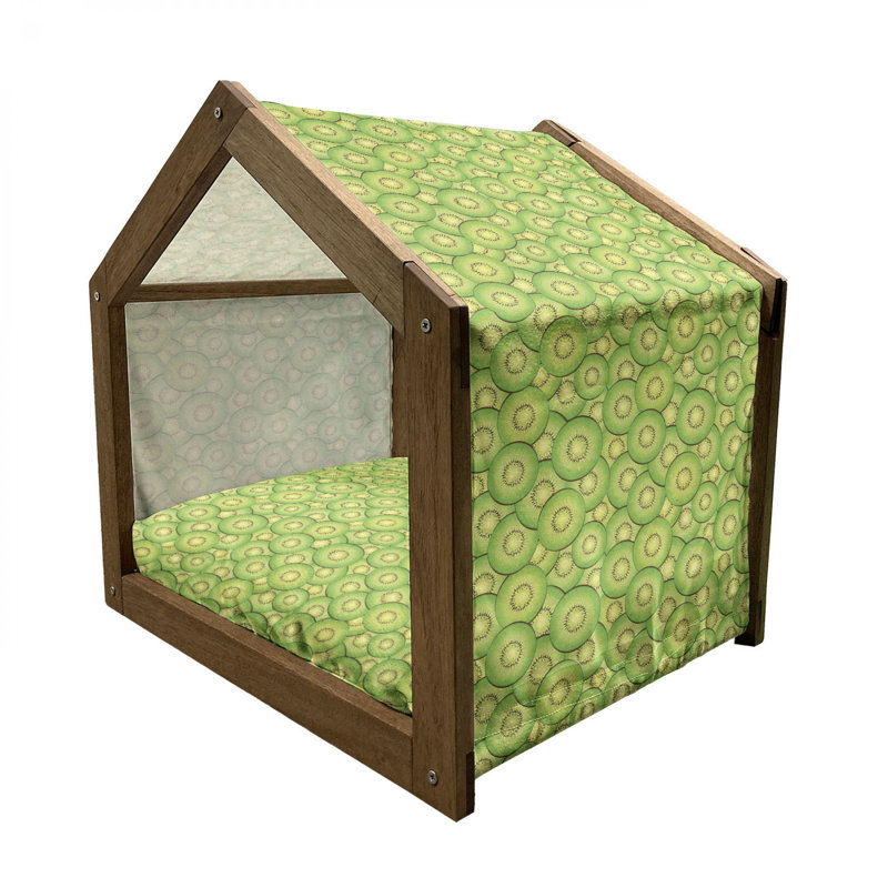 Niche pour chien en bois vert, H 32,28 po x l 39,37 po x P 28,35 po