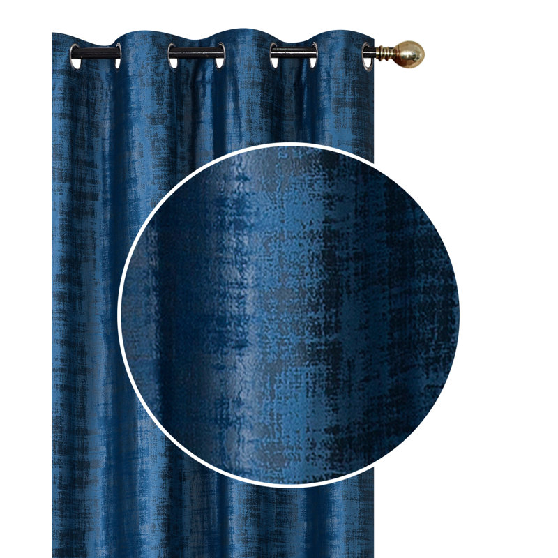 Velvet Semi Sheer Curtain Pair, 22" W x 72" L, Blue