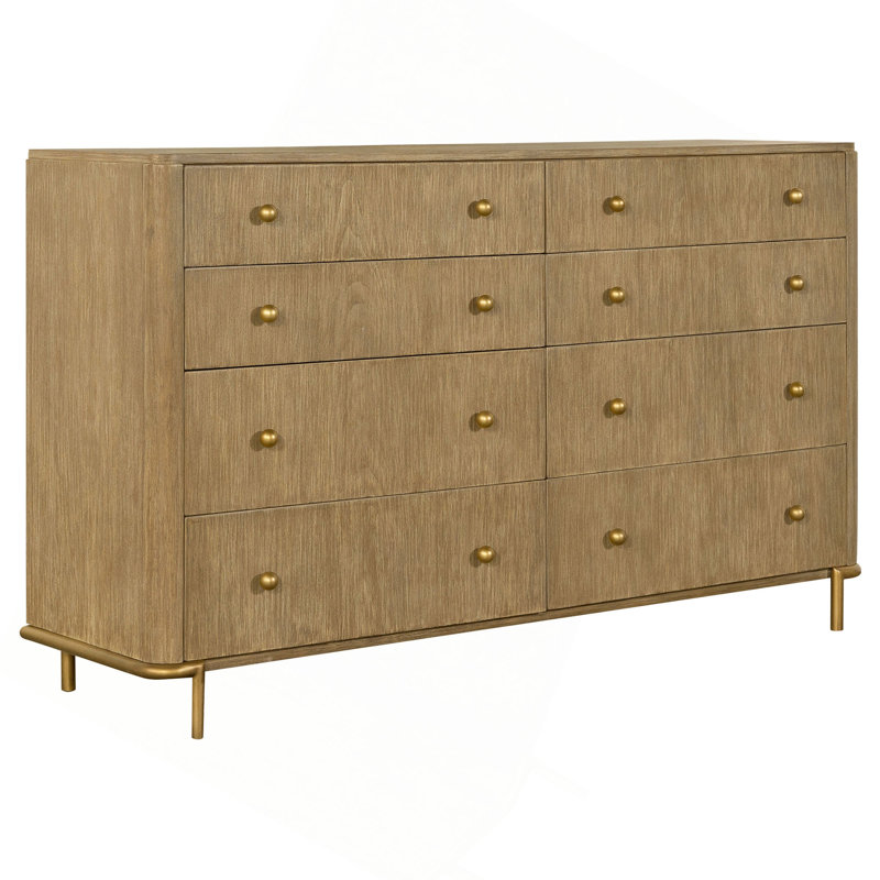 Commode rectangulaire à 8 tiroirs, Sable