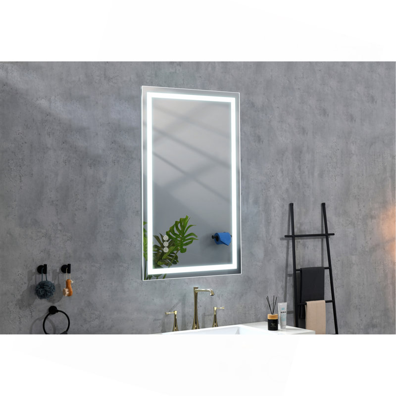 Miroir de salle de bain polyvalent avec fonctions avancées pour une expérience de salle de bain améliorée, 24 po x 36 po