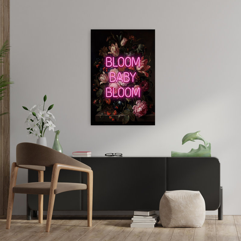 «Bloom Baby Bloom», art mural contemporain, H 36 po x l 24 po