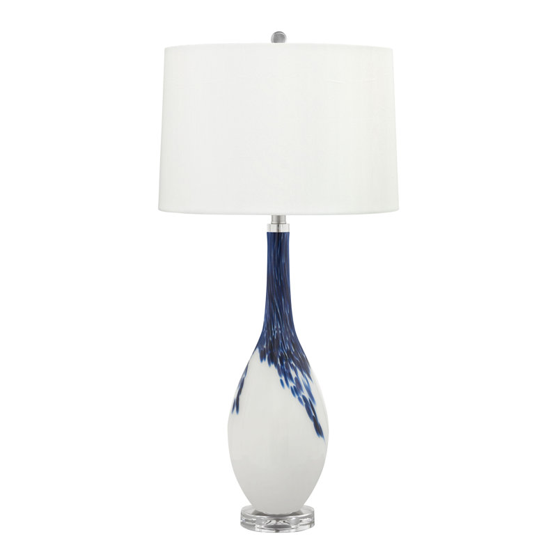 Brescia 34" Blue and White Glass Table Lamp Set