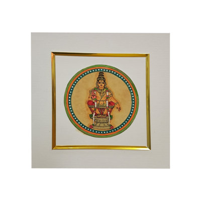 Portrayal Of Lord Ayyappa Swamy | Natural Colors On Paper | By Babita