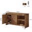 Buffet en bois massif 55,11 pouces avec 2 portes et tablettes réglables