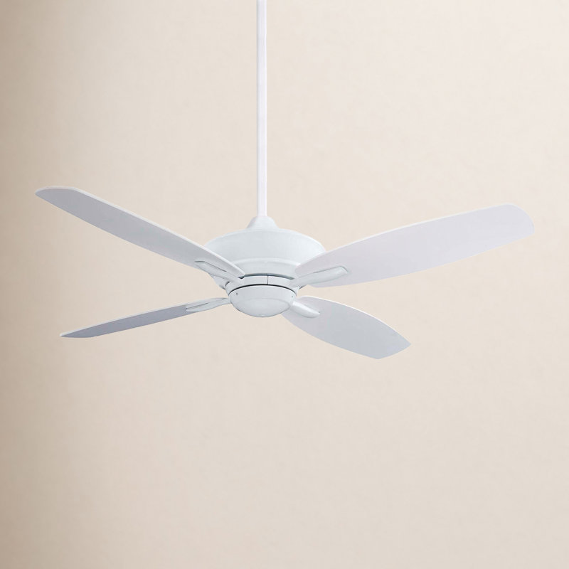 52" New Era 4 - Blade Standard Ceiling Fan with Remote Control, White with White Blades