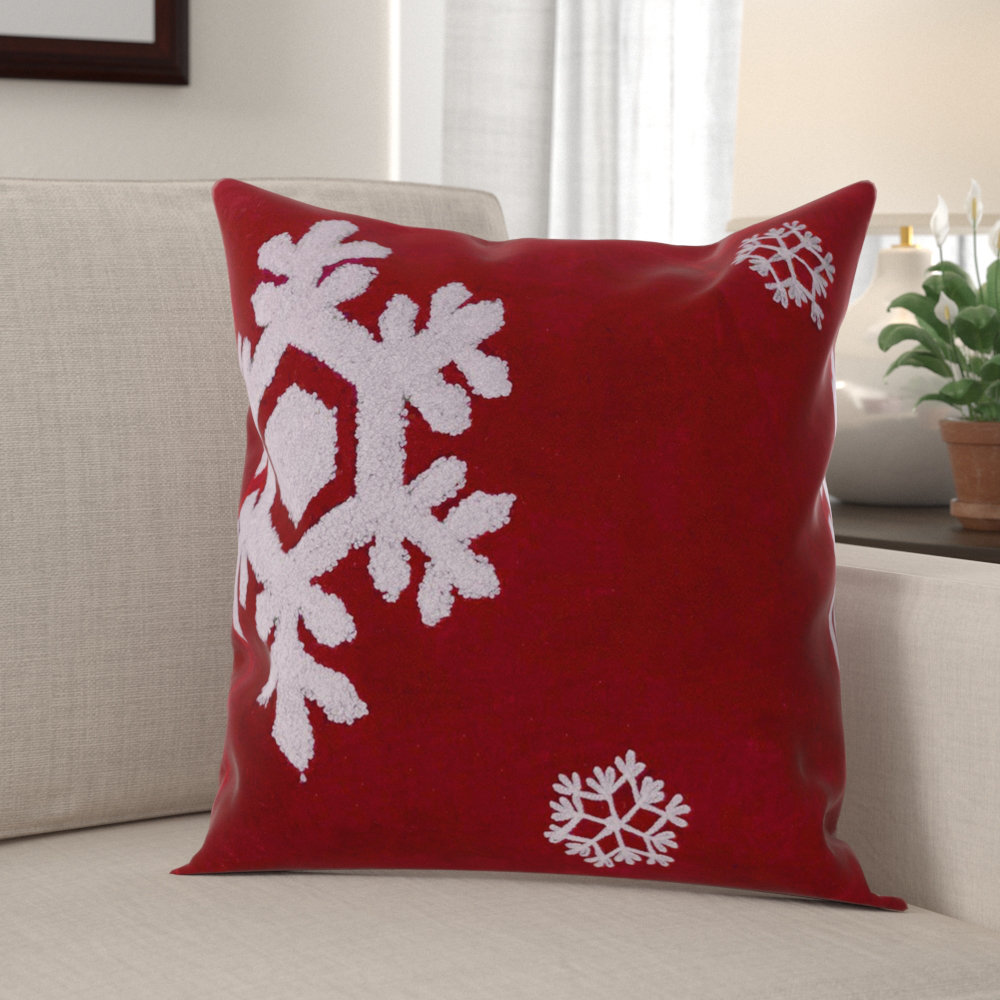 Shop Best Collection of Dancing Snowflakes 18 Green Throw Pillow Cover