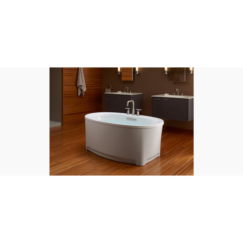 Bain ovale autoportant à vibration, Blanc