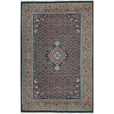 Wool Oriental Area Rug in Red/Blue/Black