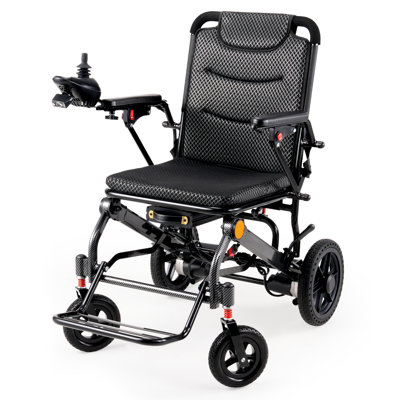 Lightweight Foldable Electric Wheelchair, 40 Lb Power Mobility Chair With Wide Cushioned Seat, Dual Motors, 15 Km Range