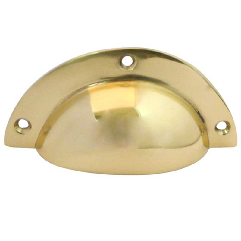 PC 8 3/8cm centre Cup/Bin Handle, Polished Brass