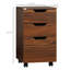 Armoire de rangement à grain de bois brun à 3 tiroirs