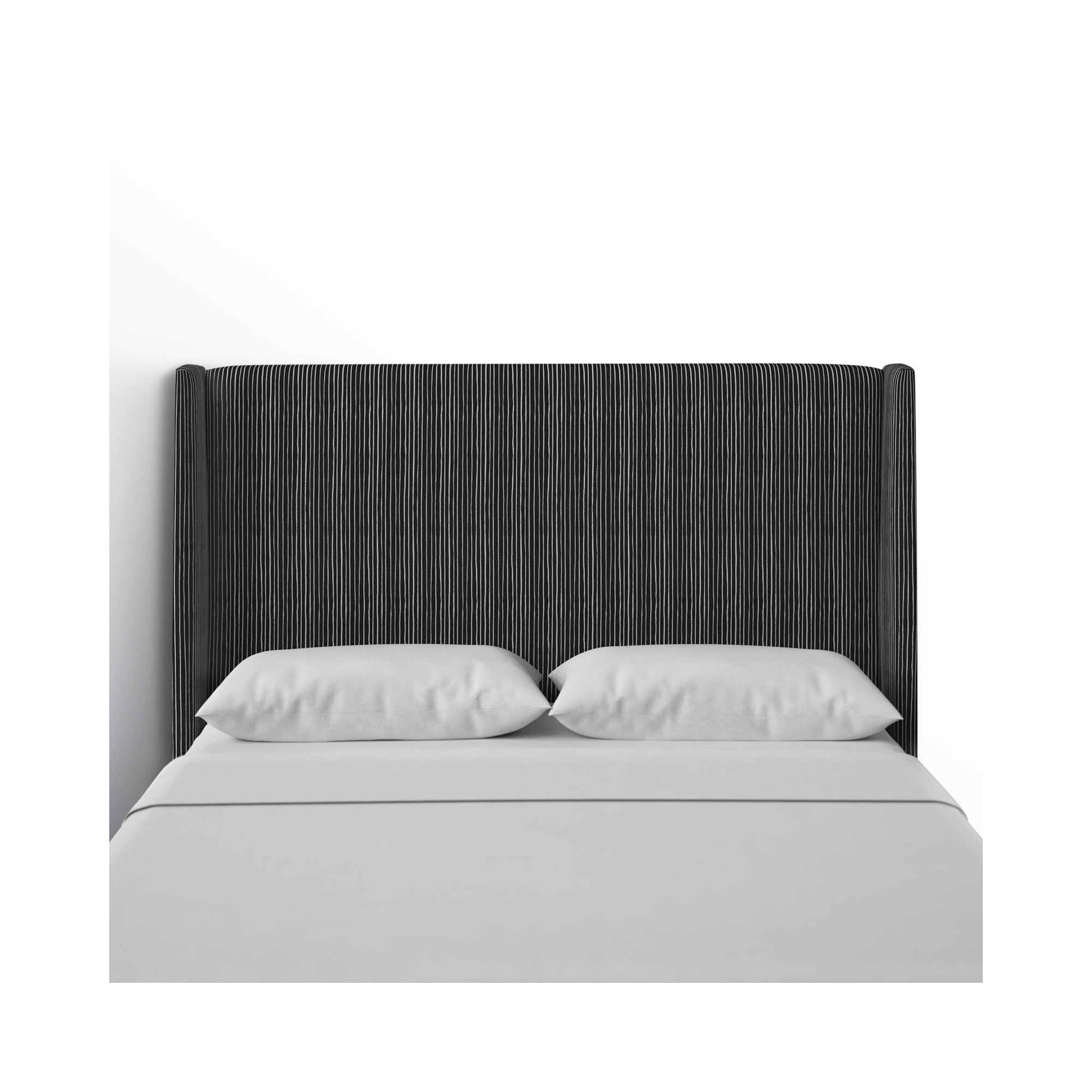 Matos Upholstered Headboard, Brush Stripe Ink, Queen