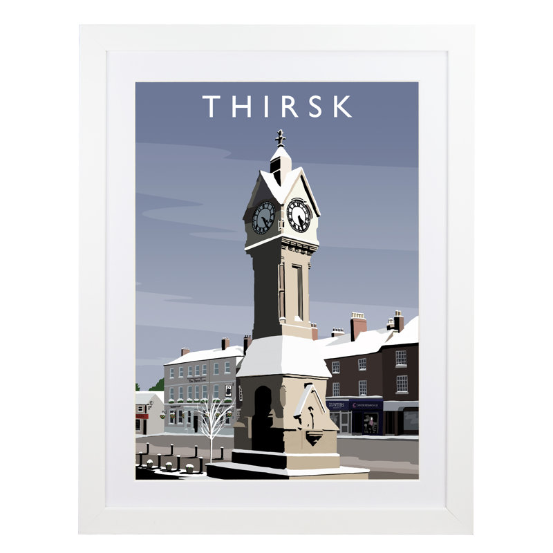 Thirsk 2 (Snow) Portrait - Print, White Framed, 40cm H x 30cm W x 3cm D