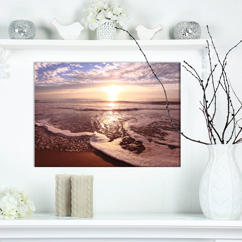 Magnifique plage, reproduction de photo sur toile tendue, H 20 po x l 20 po x P 1 po