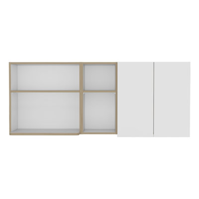 Armoire murale Nucla, blanc / chêne clair