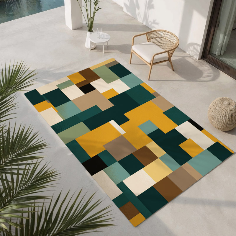 Constructed Canyon Indoor And Outdoor Area Rug, Rectangle 5' x 7'