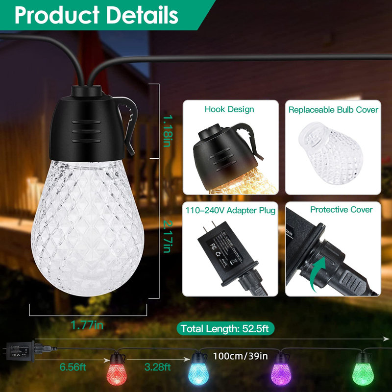 Kayedon 15 - Bulb 9.06'' Plug-in LED Fairy String Light
