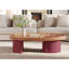 Table basse ovale en bois avec rangement