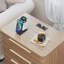 Table de chevet moderne avec station de charge, table de bout à 3 tiroirs avec ports USB et prises de courant, table de chevet avec poignées dorées, grand rangement pour la chambre à coucher