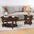 Rustic Round Wood Coffee Table 2 Set-101254380