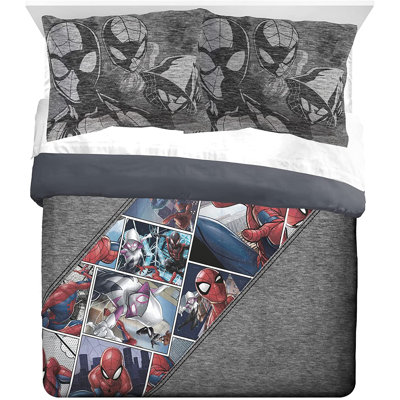 Ensemble d'édredon réversible en microfibre Spiderman