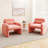 Modern Accent Chair Sherpa Fabric Upholstered Armchair w/ Waist Pillow-295065842