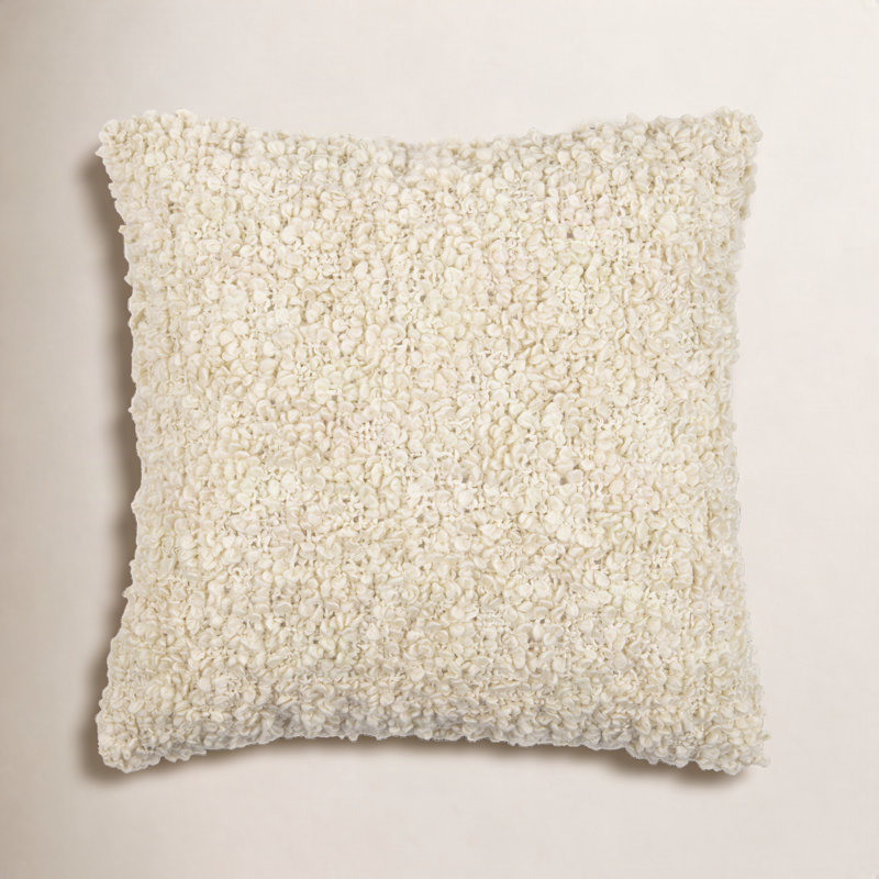 Anella Polyester Throw Square Pillow Cover, 22"H x 22"W, Beige, Down