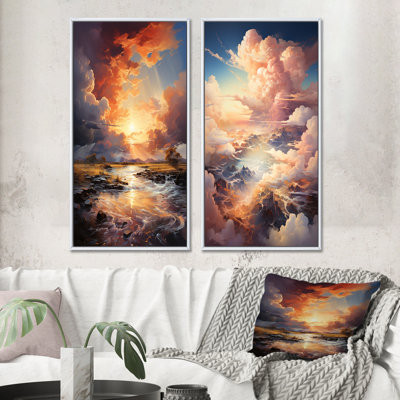" Clouds Dramatic Contrasts " 2 - Pieces