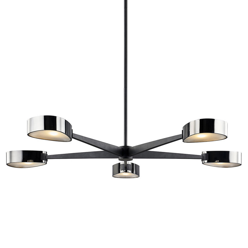 Allisio 5 - Light Sputnik Classic / Traditional Chandelier, Carbide Black/Black Chrome