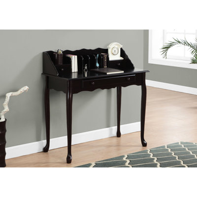 Bureau pour ordinateur portable de 36 po au look bois brun - Bureau personnel avec tiroirs de rangement et fabrication fonctionnelle