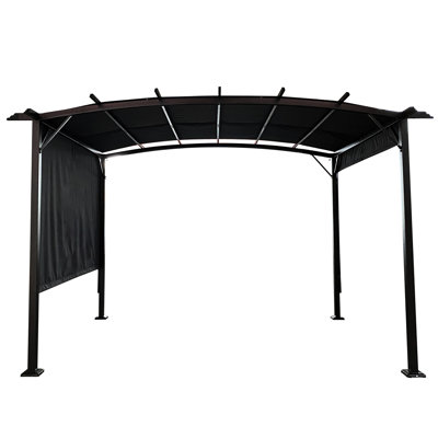 12X9 Ft Outdoor Gazebo - Retractable Canopy, Steel Frame For Backyard Barbecues And Entertaining Pergola With Shade Activities