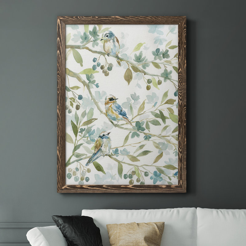 Spring Beginnings - Peinture sur toile encadrée, H 31,5 po x l 23,5 po x P 1,5 po, Encadré de bois de noyer