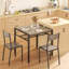 Ensemble de table de salle à manger 3 pièces pour 2 avec support de rangement sous la table et chaises Tuck-Under-1720337086-1720337087