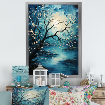 Clair de lune azuré, rivière mystique I sur toile