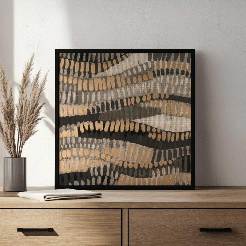 «Metallic Onulation I» par June Erica Vess, reproduction d'art, Noir, H 12 po x l 12 po