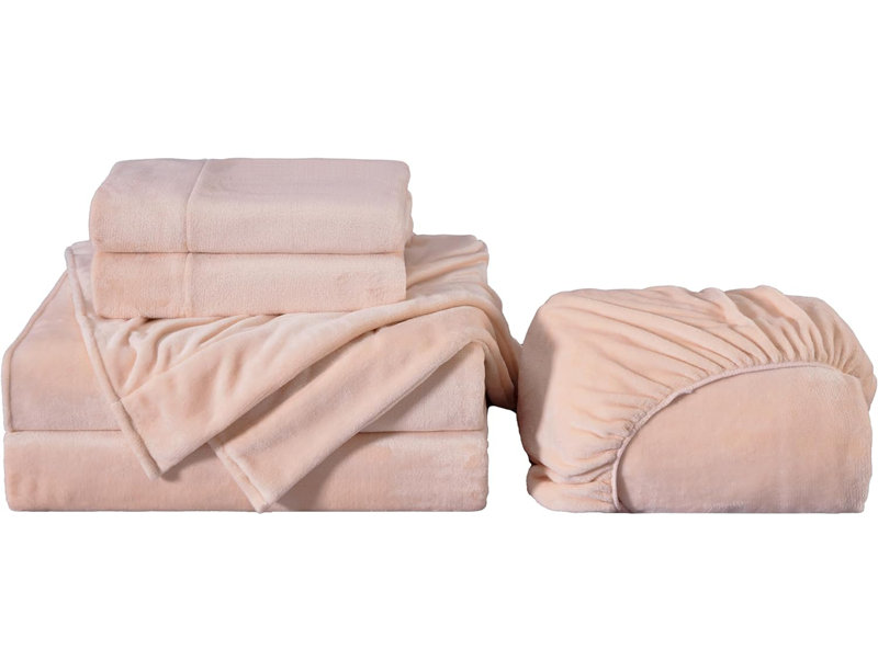 Soft Fleece Sheet Set, Twin Sheet Set with 1 Pillowcase, Terracotta
